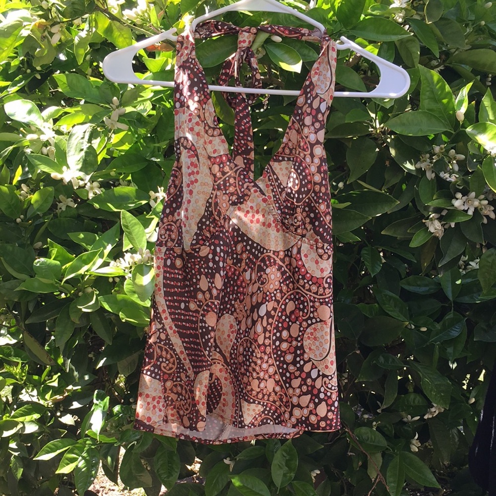 Vintage paisley halter top / size L